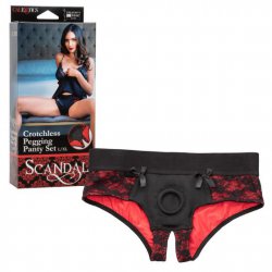 Страпон с трусиками Scandal Crotchless Pegging Panty Set L/XL