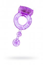 Эрекционное виброкольцо TOYFA с бусинами - фиолетовый