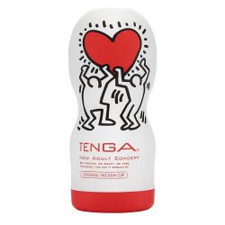 Мастурбатор Tenga&Keith Haring Deep Throat - красный с белым