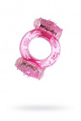 Эрекционное кольцо TOYFA с двойной вибрацией - розовый