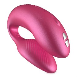 Сенсорный вибратор для пар We-Vibe Chorus Crave, с пультом Д/У, 7,8 см, силикон, розовый