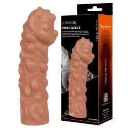 Реалистичная насадка на пенис с бугорками, Kokos, размер L